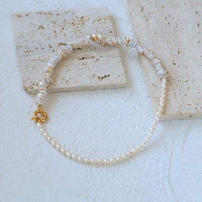 Natural Freshwater Baroque Pearl Necklace - Image 2