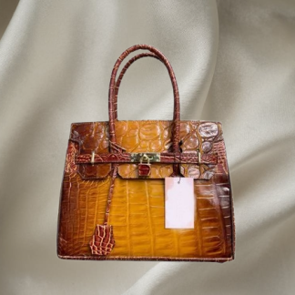 Women’s Handbag, Genuine Indonesian Crocodile Leather, Socialite Shoulder Bag, Machine-Stitched, Original Crocodile Leather