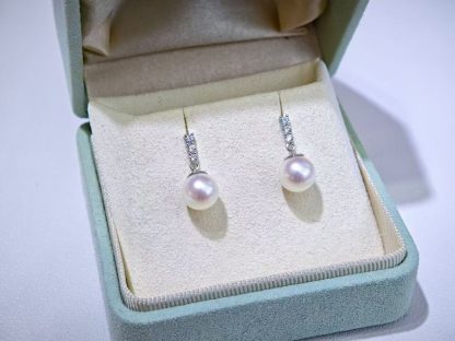 7.5-8mm Japanese akoya pearl stud earrings, S925 silver material (MJ-3003)