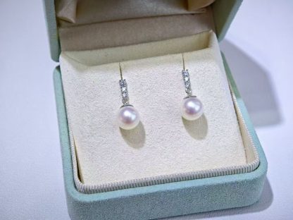 7.5-8mm Japanese akoya pearl stud earrings, S925 silver material (MJ-3003) - Image 4