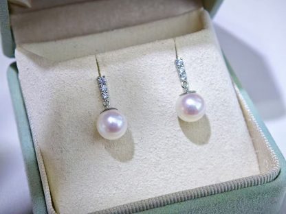7.5-8mm Japanese akoya pearl stud earrings, S925 silver material (MJ-3003) - Image 3