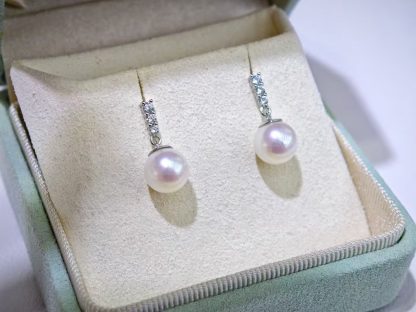 7.5-8mm Japanese akoya pearl stud earrings, S925 silver material (MJ-3003) - Image 2