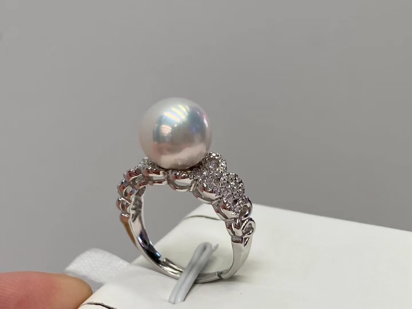 9-10mm freshwater edison pearl ring, S925 silver material, adjustable size (MJ-3005) - Image 4