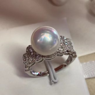 9-10mm freshwater edison pearl ring, S925 silver material, adjustable size (MJ-3005)