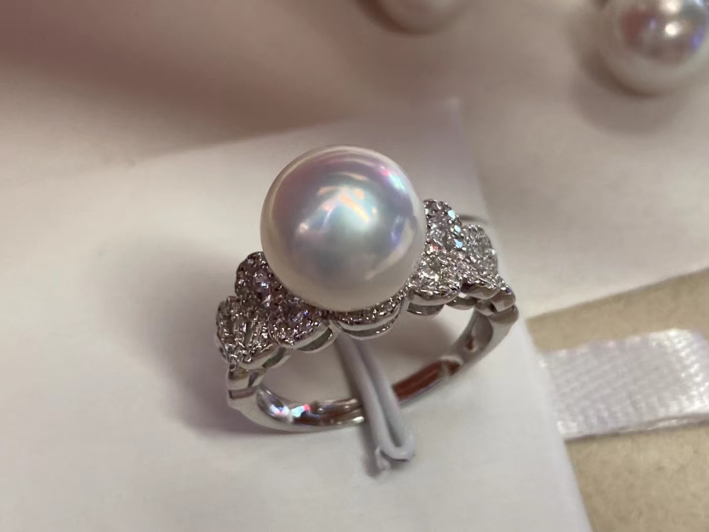 9-10mm freshwater edison pearl ring, S925 silver material, adjustable size (MJ-3005)