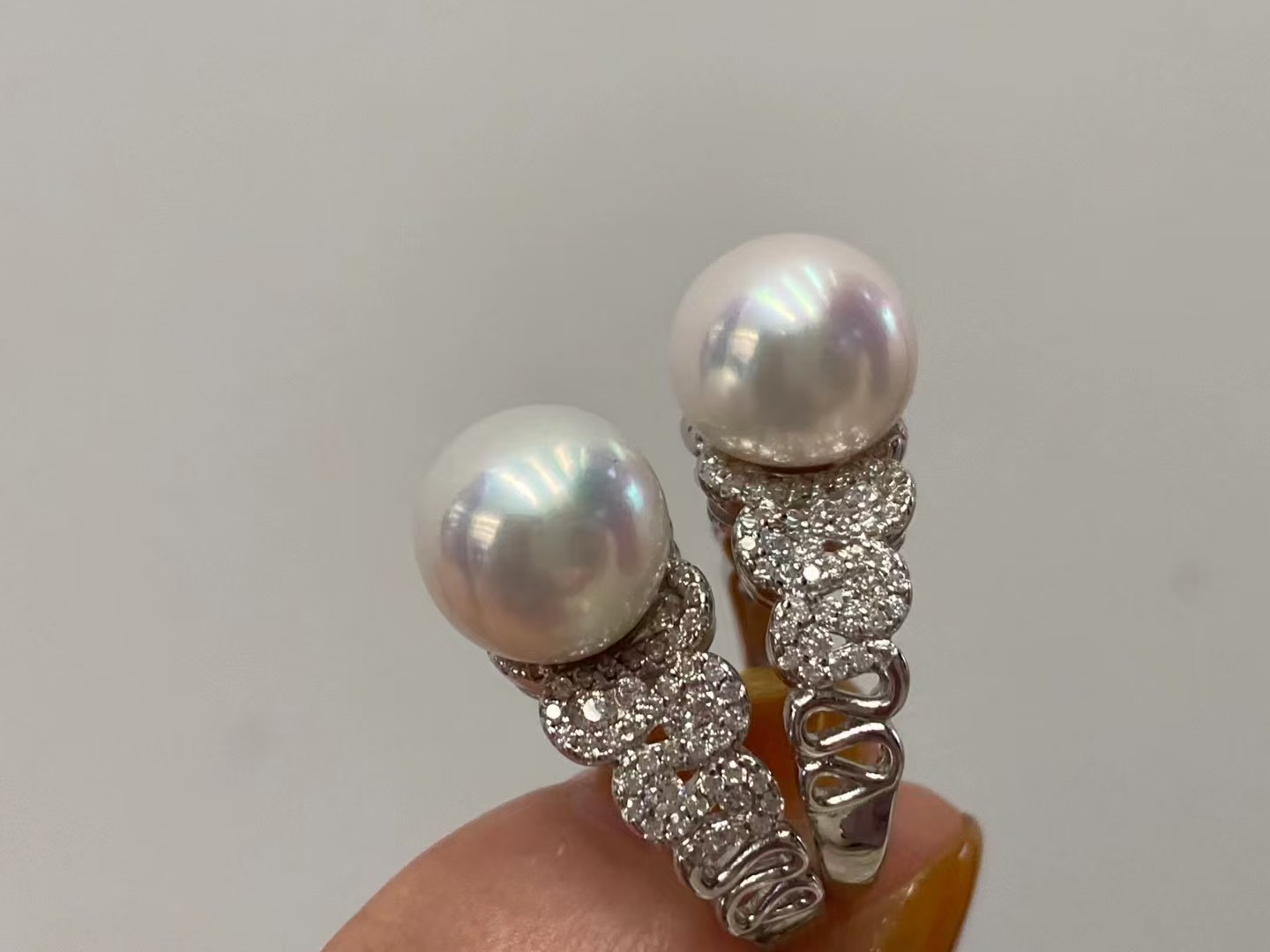 9-10mm freshwater edison pearl ring, S925 silver material, adjustable size (MJ-3005) - Image 3