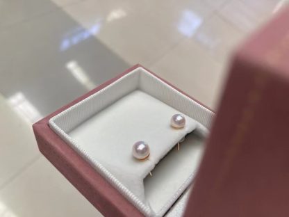 6-7mm Japanese akoya pearl stud earrings, S925 silver plated with 18K gold (MJ-3008)