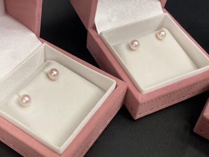 6-7mm Japanese akoya pearl stud earrings, S925 silver plated with 18K gold (MJ-3008) - Image 3