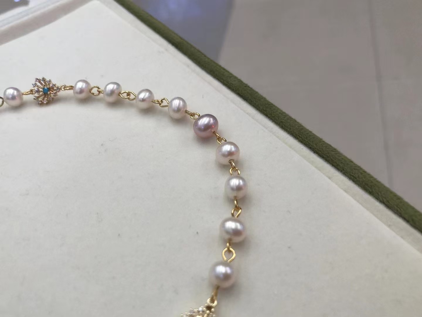 5-7mm freshwater pearl necklace, Alloy material,45cm (MJ-3009) - Image 5