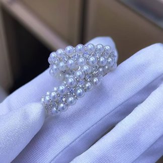 3-4mm high quality freshwater pearl ring, S925 silver accessories (MJ-3013-A)