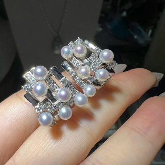 3-4mm freshwater pearl earrings, S925 silver accessories (MJ-3021)
