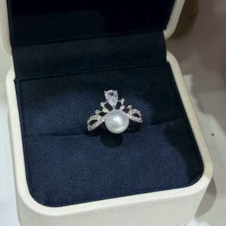 8-9mm Japanese akoya pearl ring, S925 silver (MJ-3023)