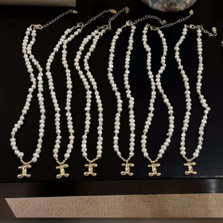 Freshwater baroque pearl necklace	,	plated with 14k gold	,	Pearl Size :	6-7mm	,	Pearl Necklace Length :	40+5cm	(	MJ-2013	)