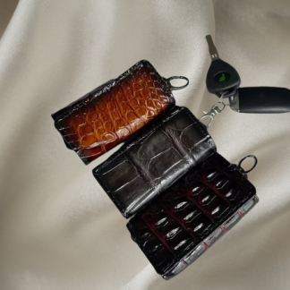 Key Holder Wallet – Genuine Crocodile Leather | Card & Key Case | Authentic Leather Keychain Wallet