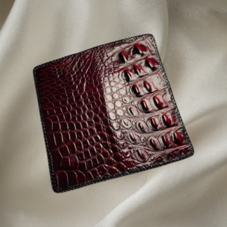 Men’s Long Wallet – Cash & Card Holder | Genuine Crocodile Leather | Handwoven Stitching | Authentic Indonesian Crocodile Leather